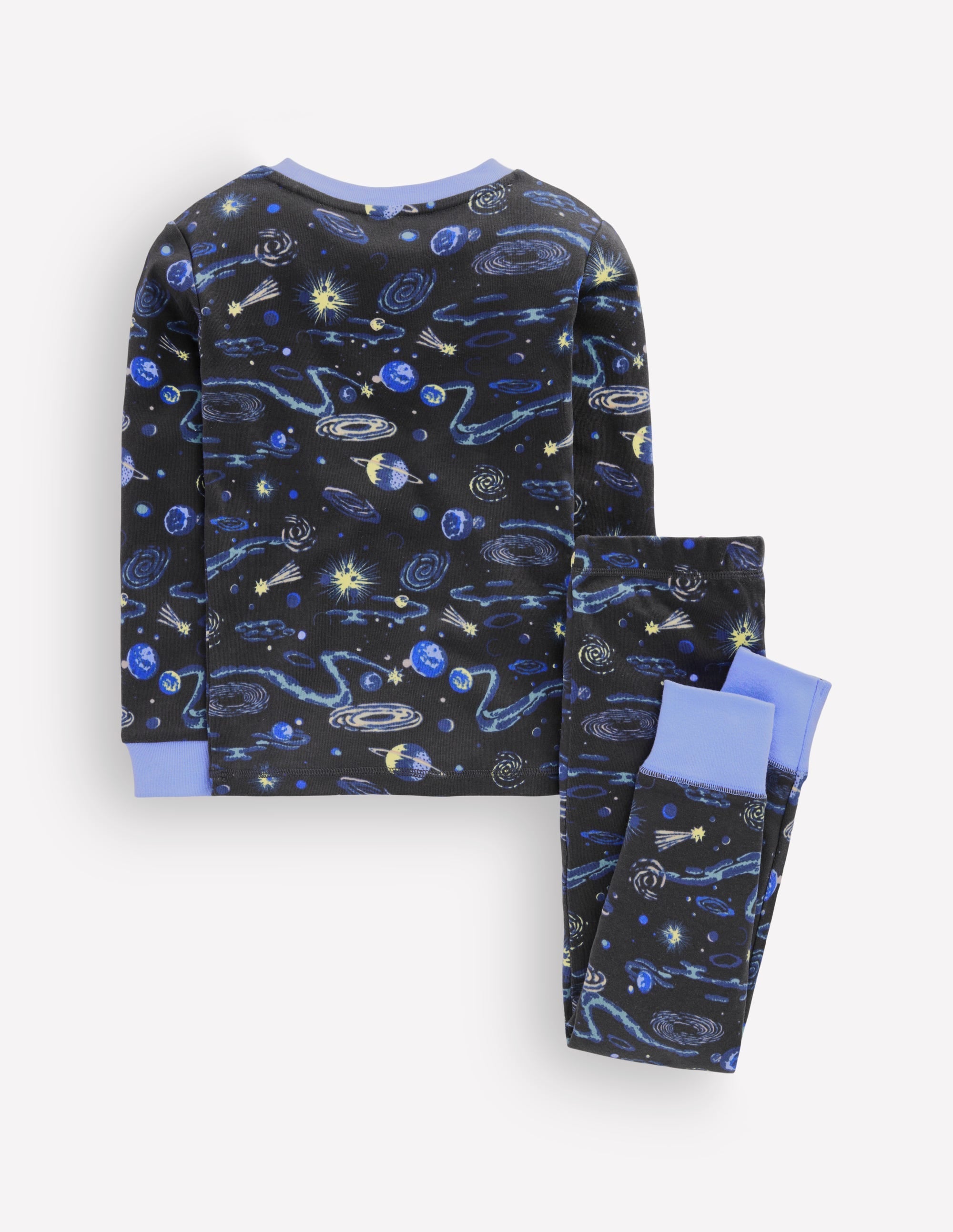 Snug Long John Pajamas-Shadow Grey Constellation