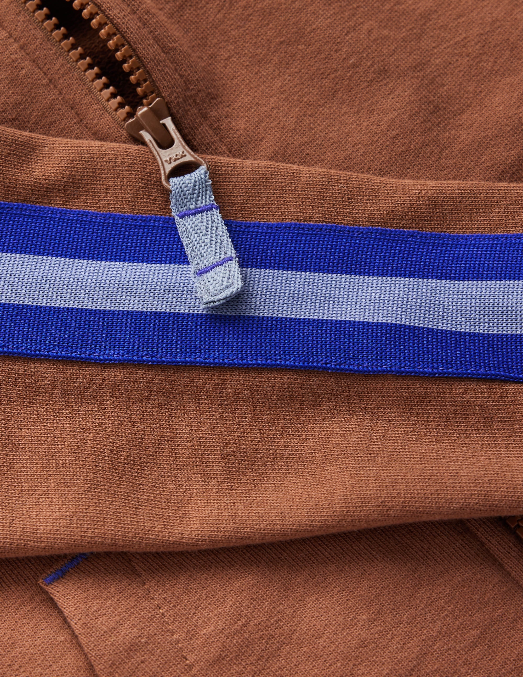 Raglan Zip-through Hoody-Brown