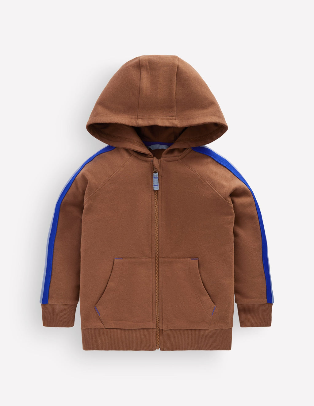 Raglan Zip-through Hoody-Brown