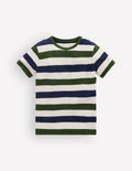 Everyday Short Sleeve T-Shirt-Green and Blue Stripe