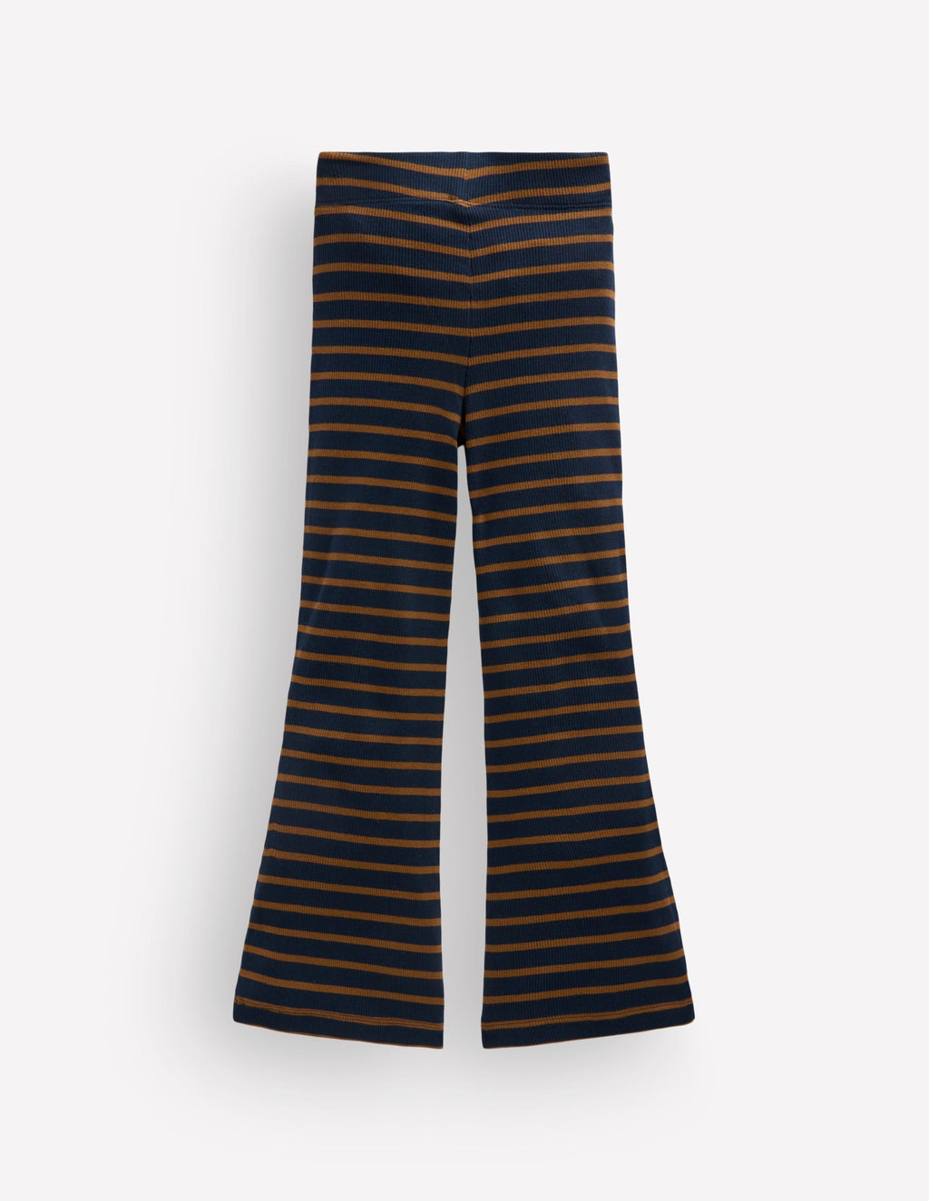 Ribbed Flared Leggings-Navy Stripe