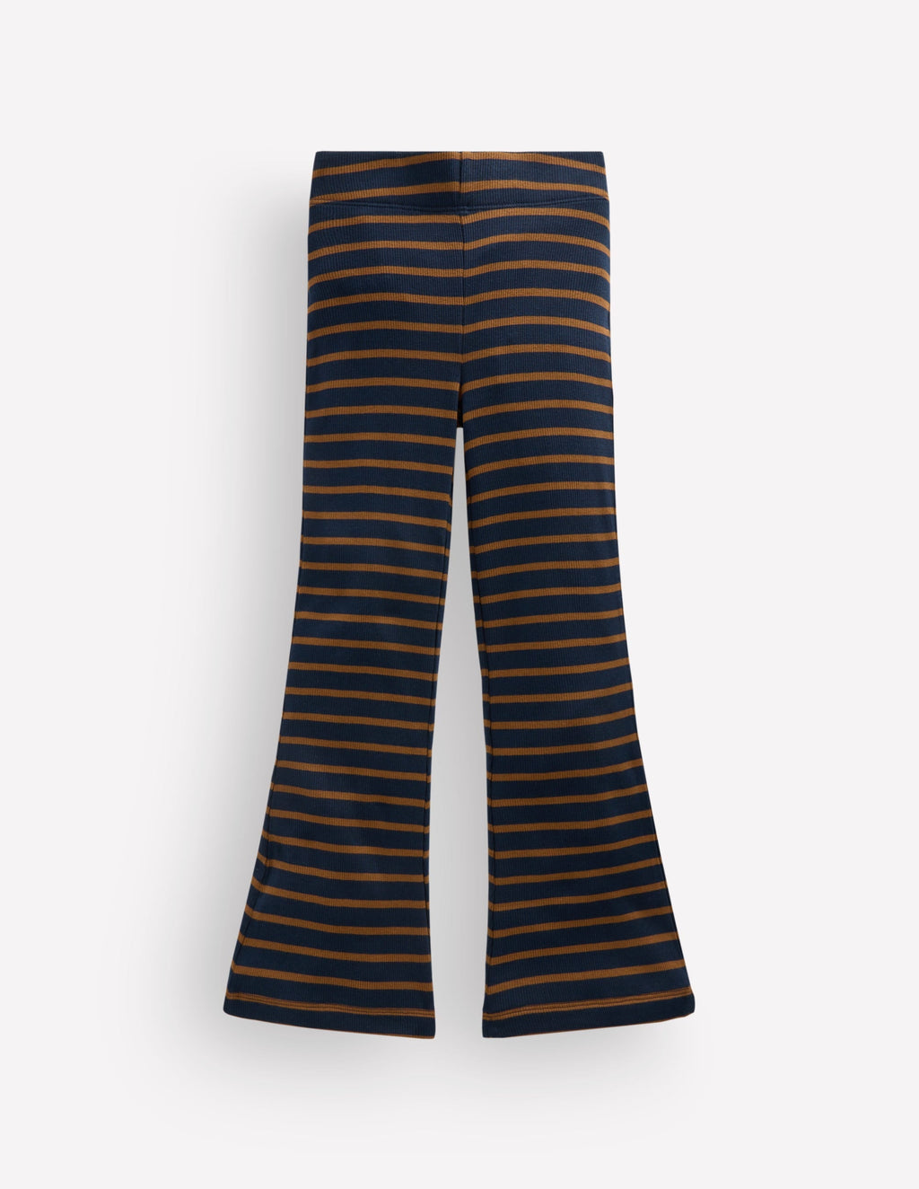Ribbed Flared Leggings-Navy Stripe