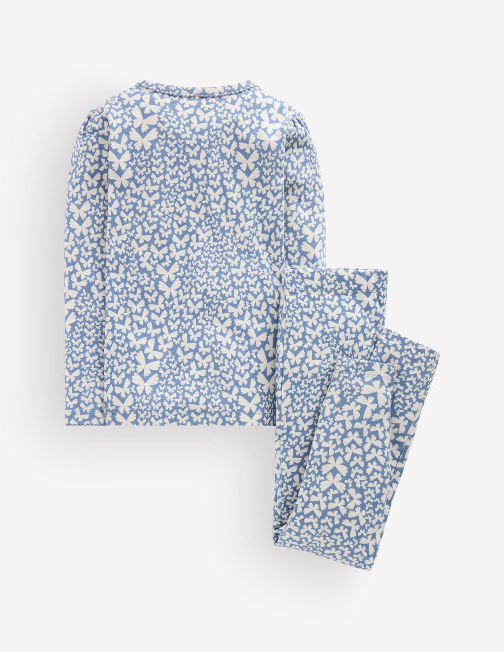 Snug Henley Pajamas-Blue Butterflies