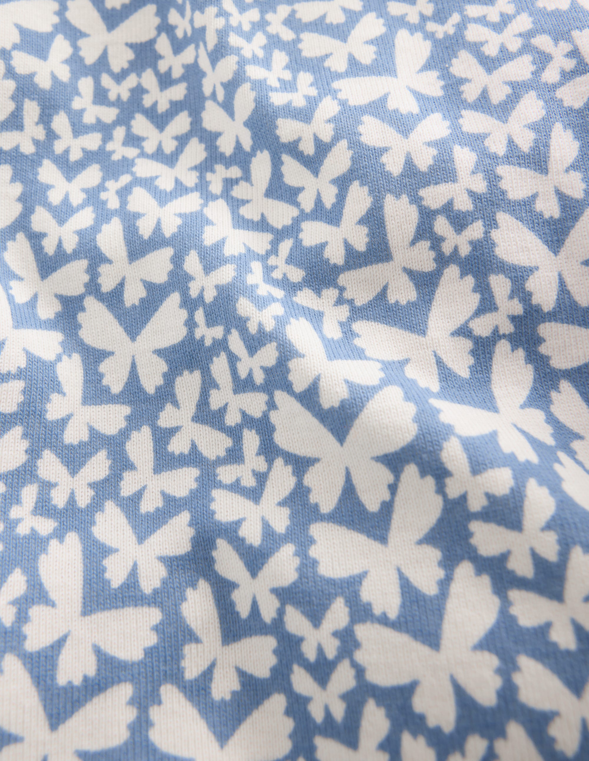 Snug Henley Pajamas-Blue Butterflies