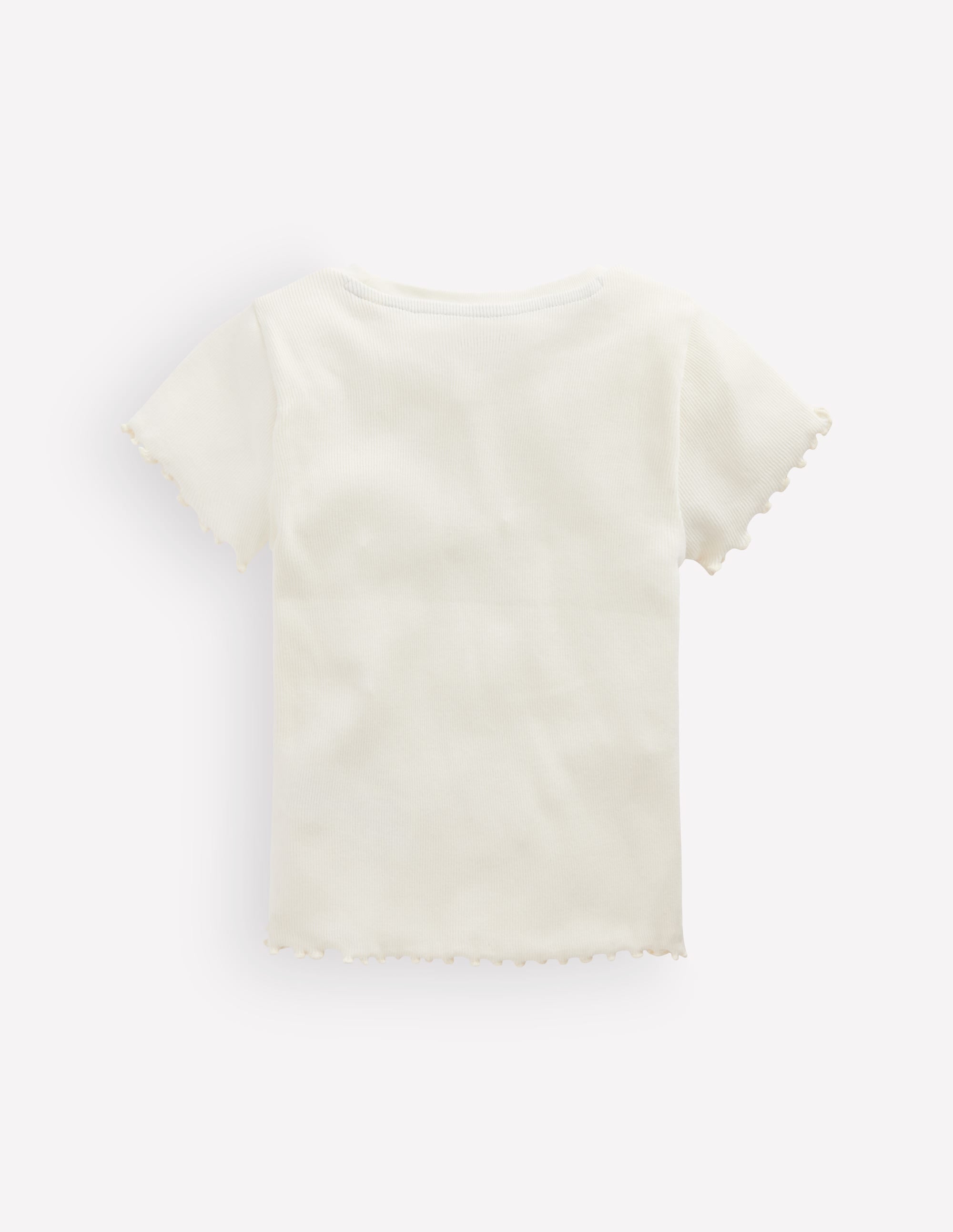 Short Sleeve Rib T-Shirt-Soft Ivory