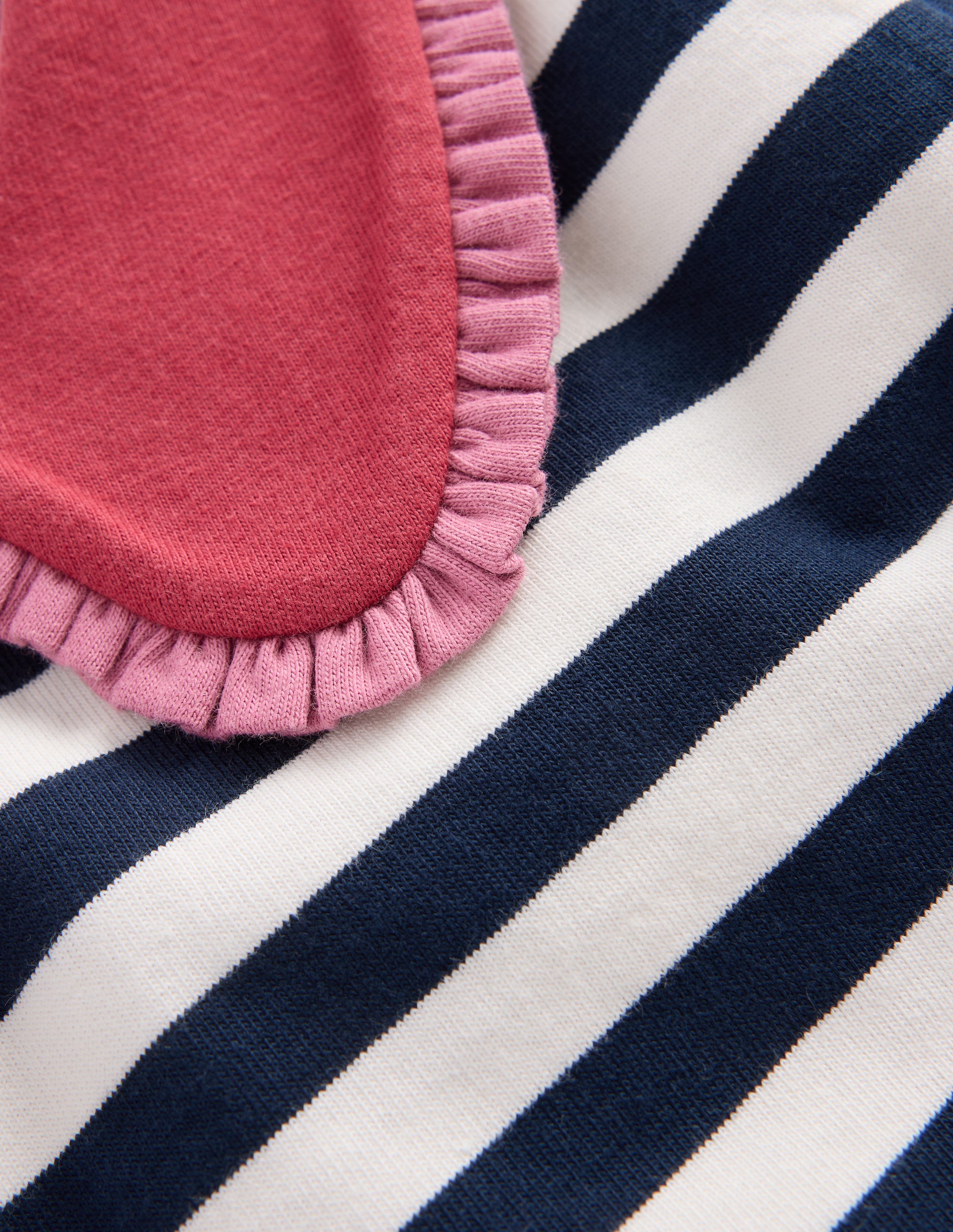 Collared Breton Jersey Top-Coconut Milk and Navy Stripe