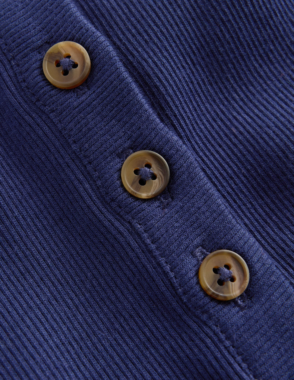 Henley Ribbed Tank-College Navy