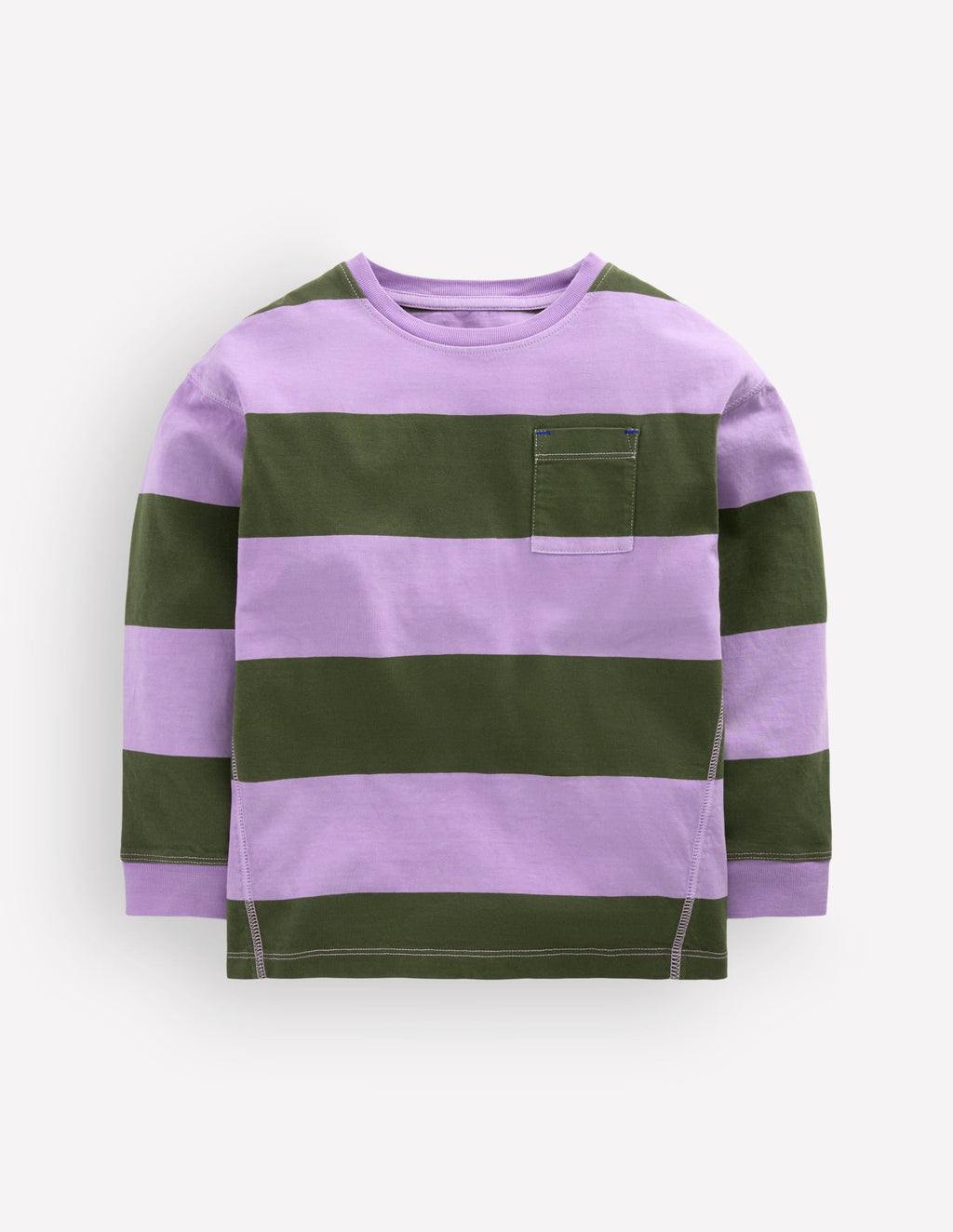 Long Sleeve Garment Dye Tee-Brunswick Green/Floral Purple