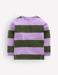 Long Sleeve Garment Dye Tee-Brunswick Green/Floral Purple