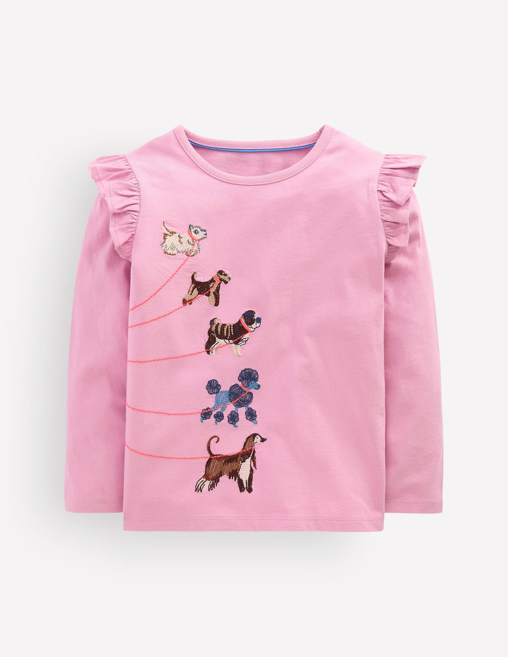 Long Sleeve Superstitch Tee-Soft Lavender Dogs