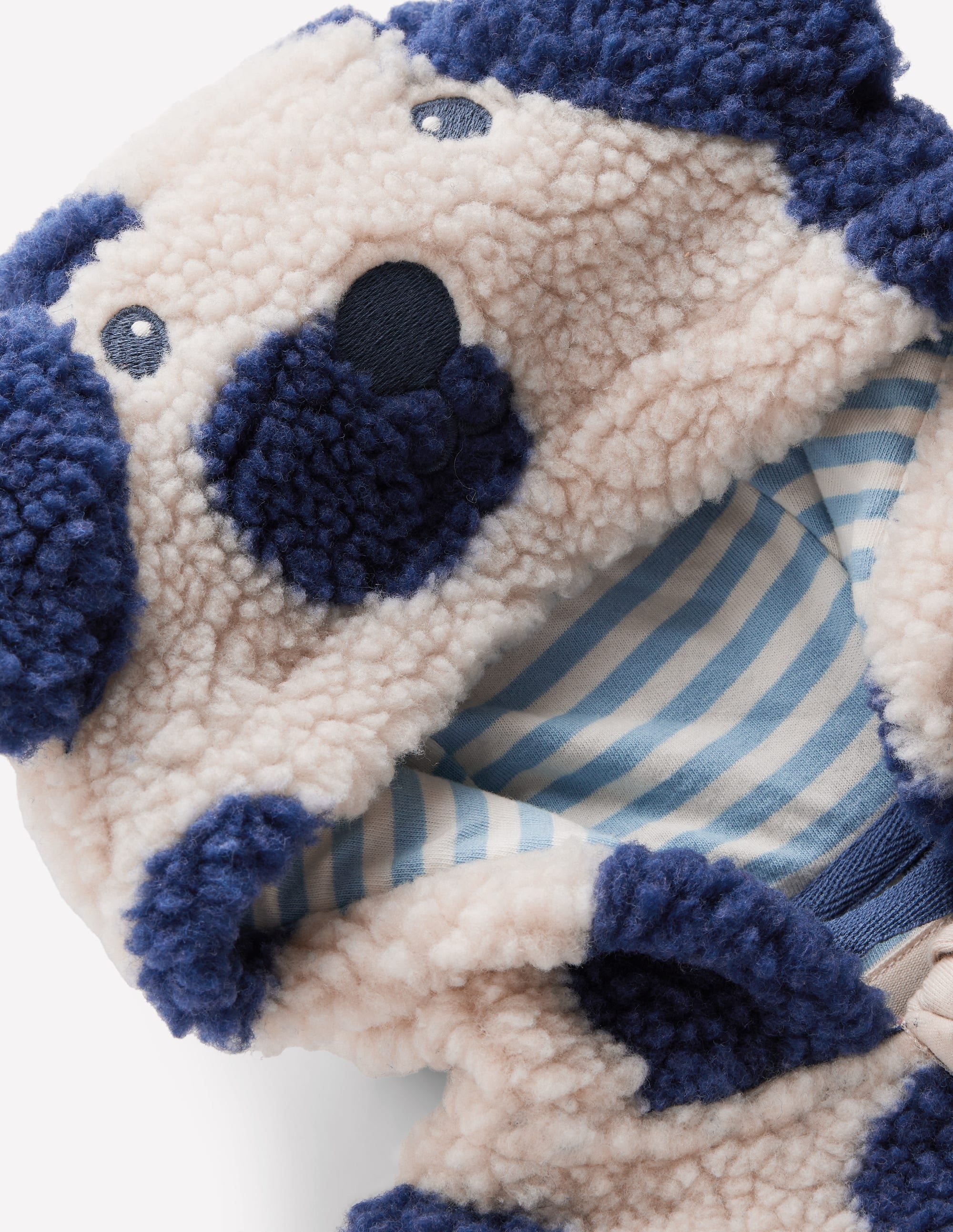 Boys Novelty Cosy Borg Jacket-Navy & Ivory Dog