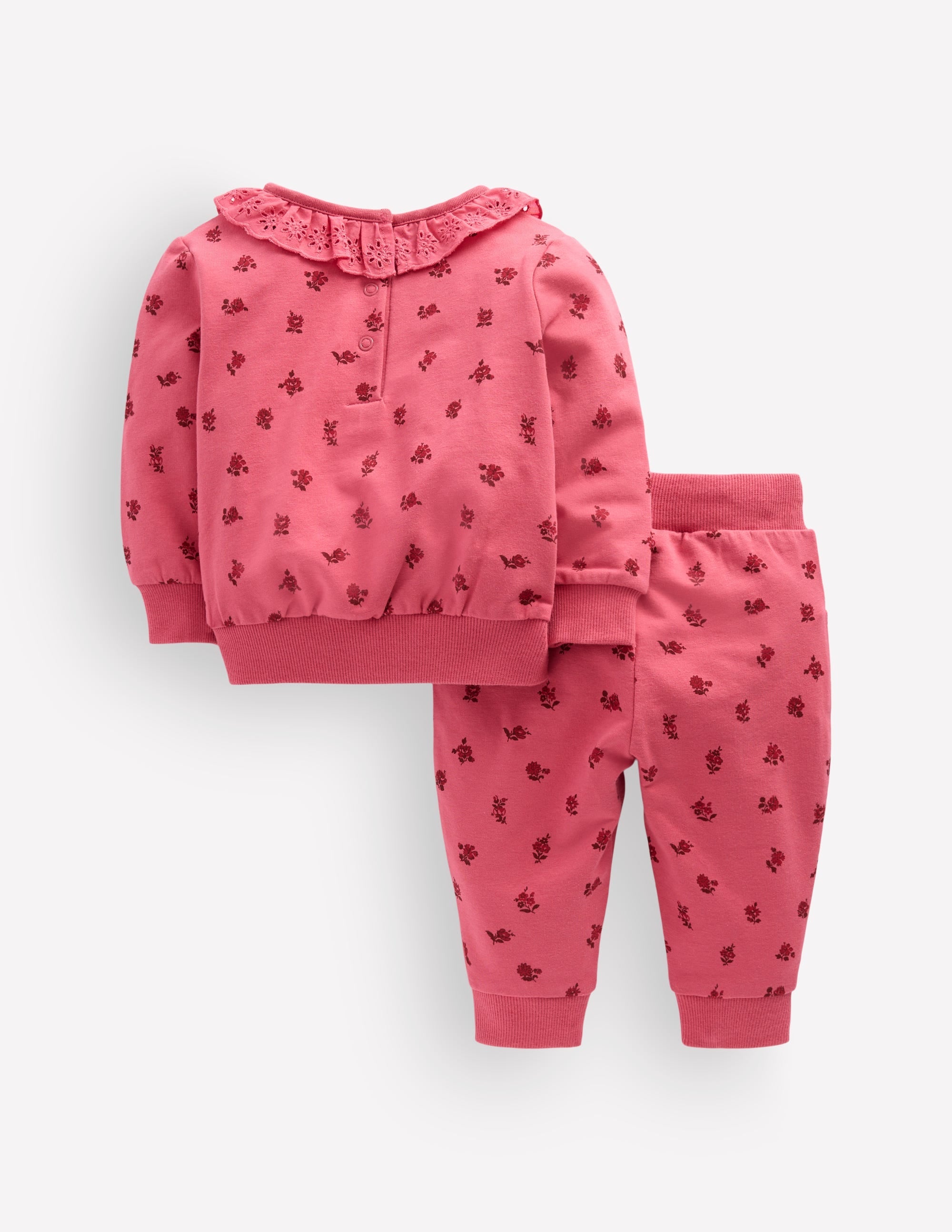 Ruffle Neck Sweat Set-Baroque Vintage Rose