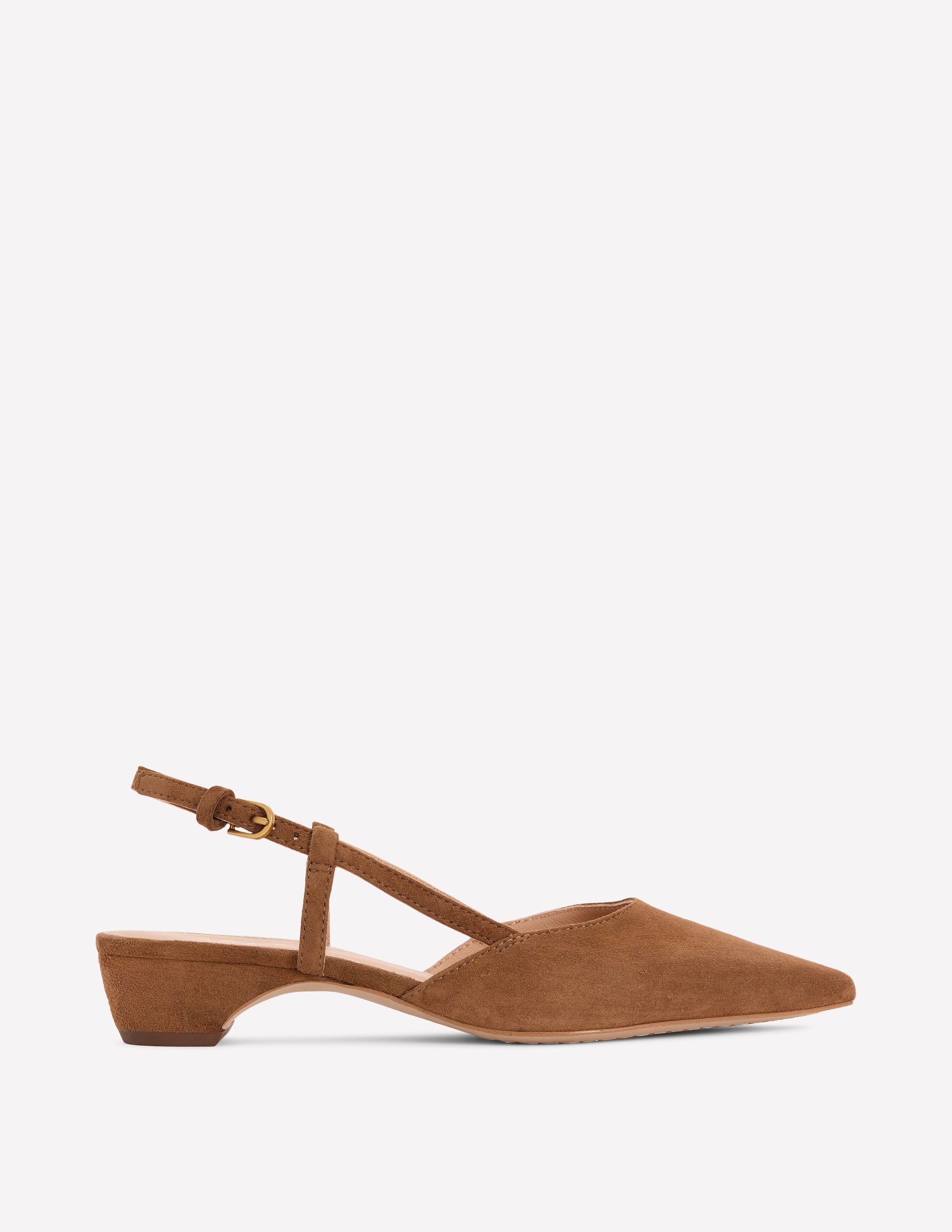 Mini Block Sling Backs-Raw Umber