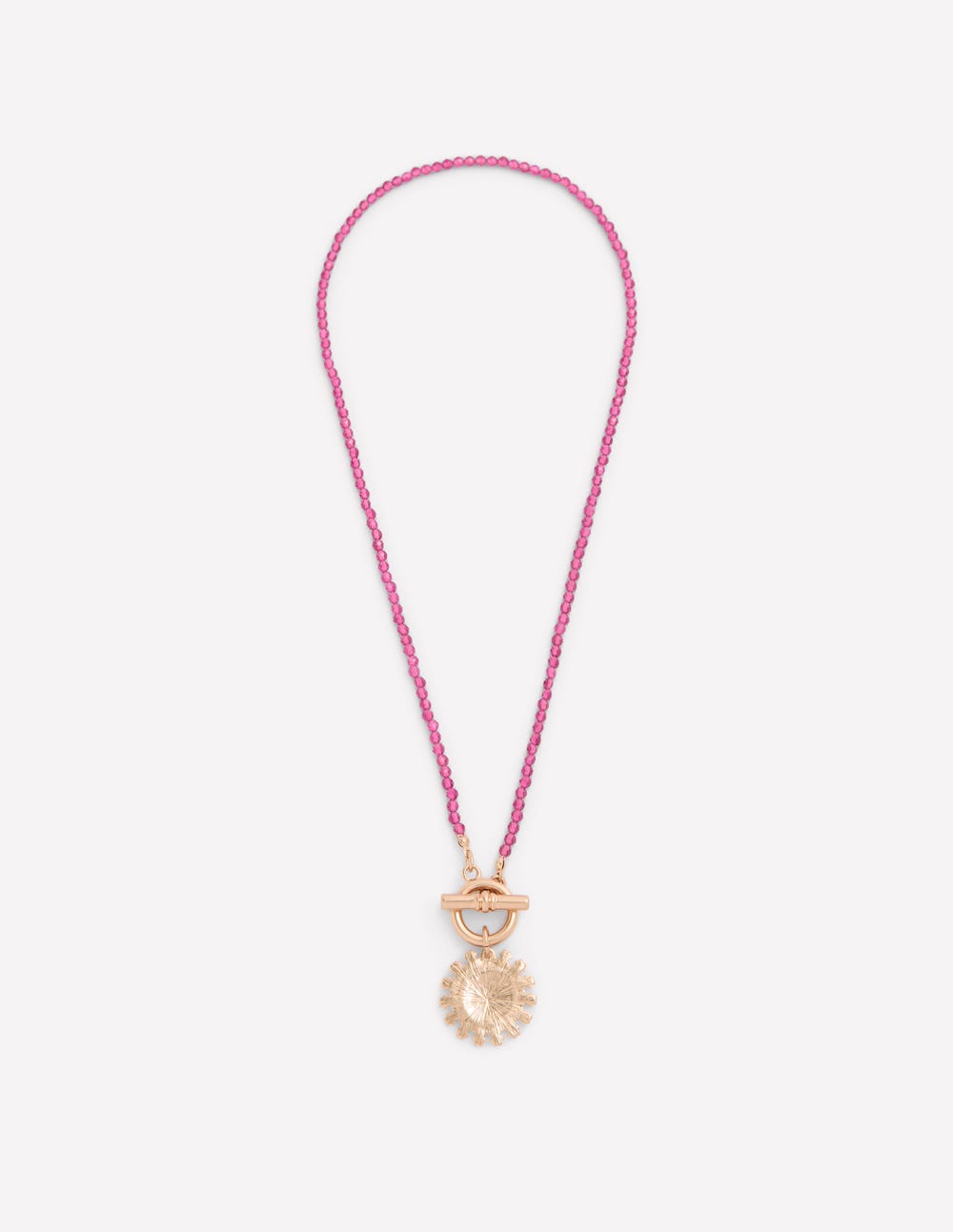 Bead Metal Necklace-Red