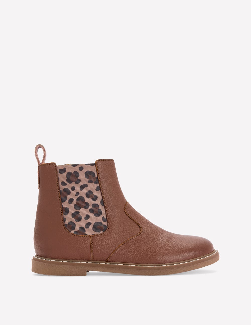 Chelsea Boots (Girls)-Tan Leopard