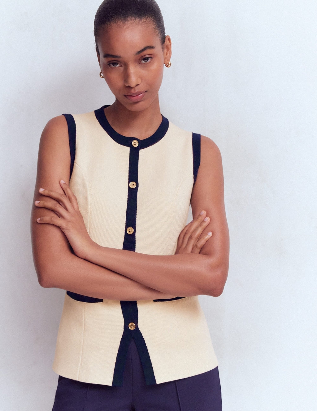 Crew Milano Waistcoat-Ivory