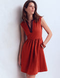 May Jersey Short Dress-Burnt Orange