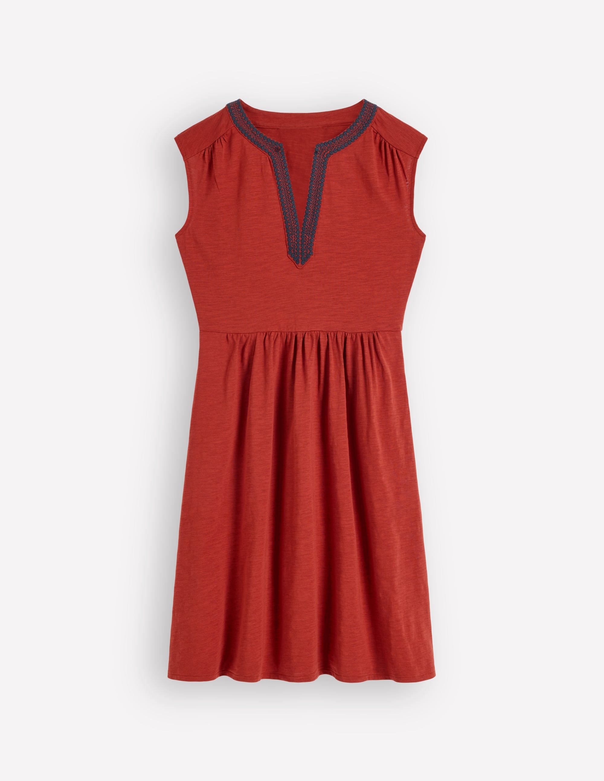 May Jersey Short Dress-Burnt Orange