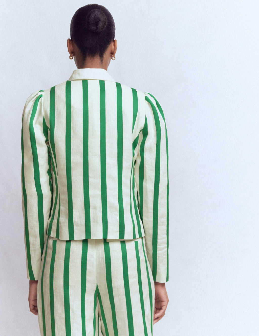 Salisbury Jacket-Ivory, Fresh Green Stripe