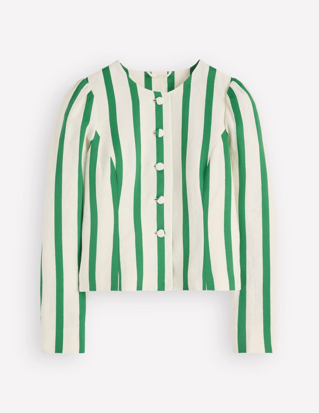 Salisbury Jacket-Ivory, Fresh Green Stripe