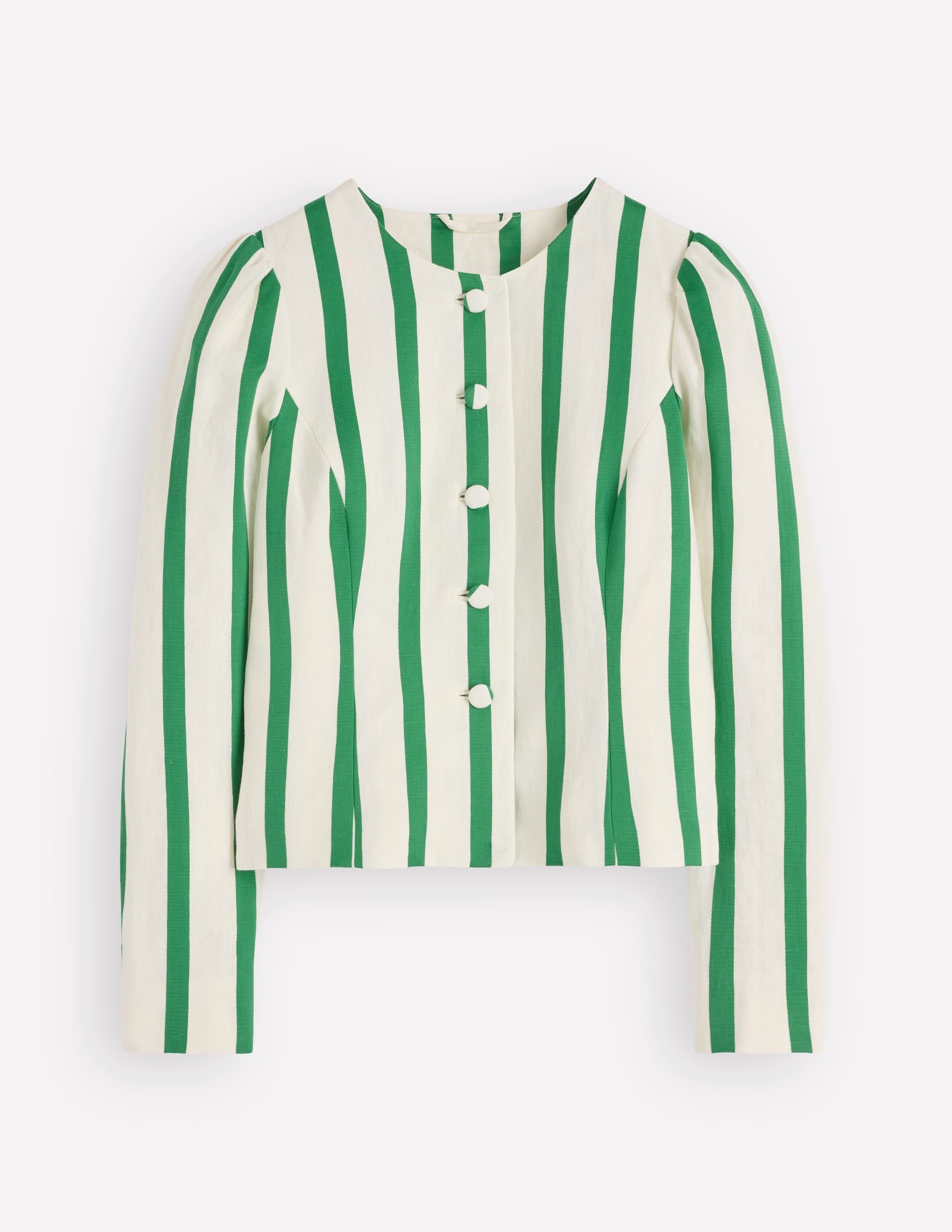 Salisbury Jacket-Ivory, Fresh Green Stripe